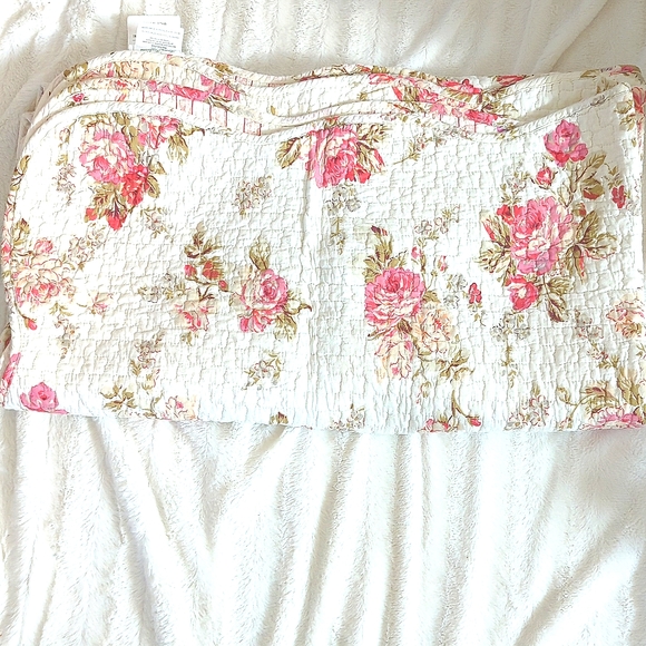 COTTON THROW/Coverlet FLORAL ROSES - Picture 8 of 8